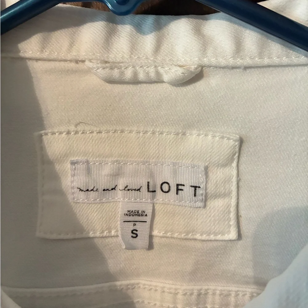 LOFT White Denim Jean Jacket - Picture 2 of 4